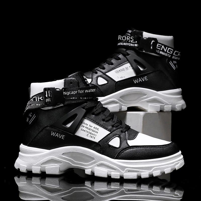 Botas Martin Masculinas Tamanho Grande - Cano Alto, Versátil, Bico Redondo, Calçado da Moda Estilo Militar Outono & Inverno