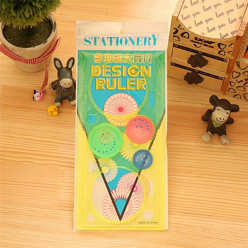 Multi-function Interesting Painting Puzzle Children Drawing Plastic Ruler