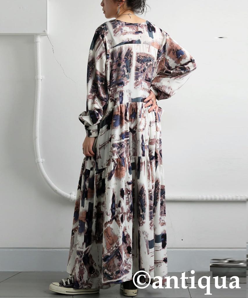 Robe Antiqua à Volants Taille Unique Couleurs Mélangées pour Femme, Longue, PK-01235, 85,