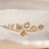 Youthway Cute Full Crystal Heart Butterfly Eye Stud Earrings For Women 18K Gold Plated Stainless Steel Earrings Fashion Jewelry
