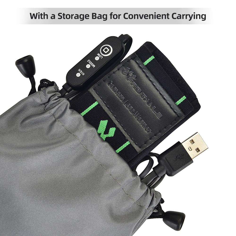 PRO TANLE USB Lens Isıtıcı 290mm/11.4in Kamera Len Isıtıcı 3 Sıcaklık Seviyesi Hızlı Eşit Isıtma