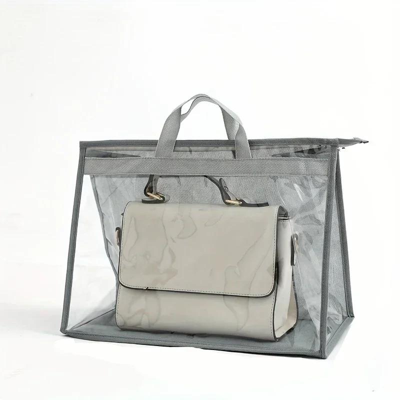 1/5pcs-Handbag Dust Bags Clear Purse Storage Organizer For Closet, Zipper Hanging Storage Bag For Handbags