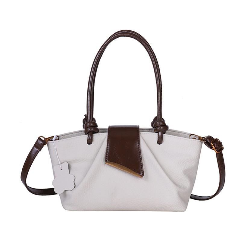 Stylish Korean Chic PU Tote Bag Women Soft Medium Size Crossbody Shoulder With Zip Interior Pockets