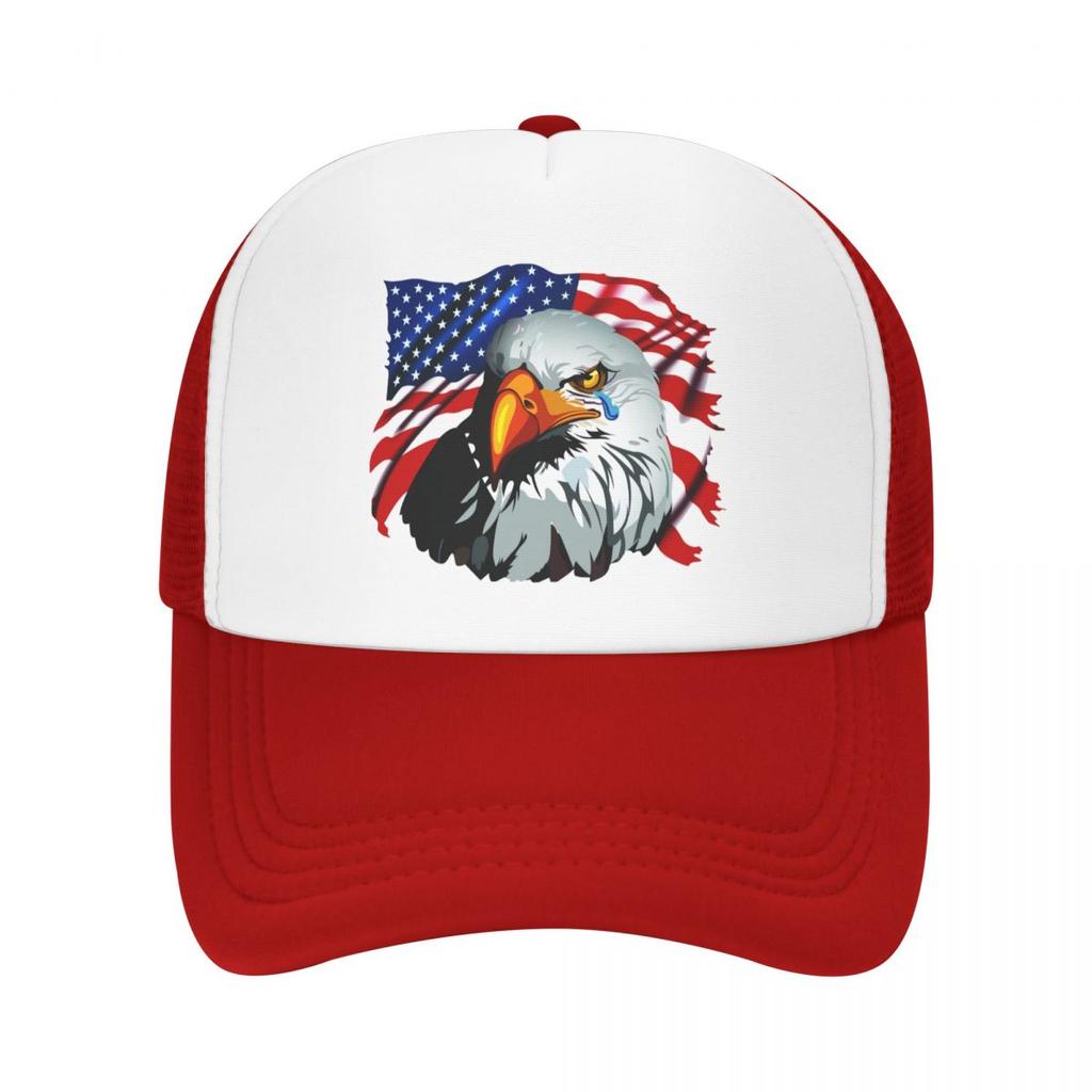 Punk USA American Flag Bald Eagle Baseball Cap Unisex Women Adjustable Trucker Hat Sports Snapback Caps