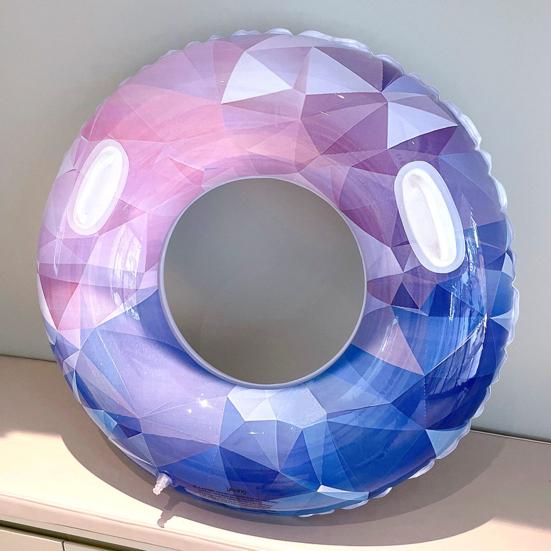 Novelty Thickened PVC Swimming Training Strong Load Bearing Rhinestone Cutting Print Ring Pool Supplies Adults Float