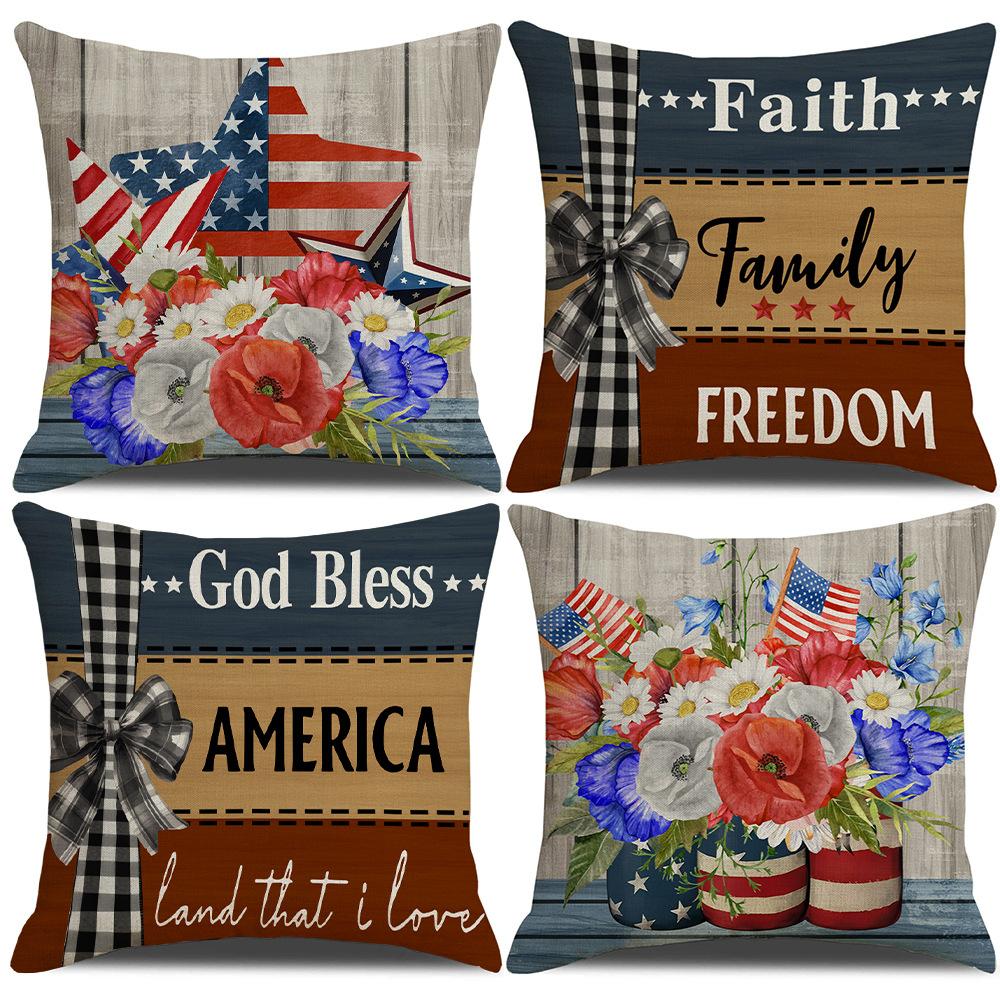 

Нова Американська Вінтажна Наволочка з Льну до Дня Незалежності Вечірка Святкова Декорація Наволочка Вітальня Диван Чохол для Подушки 45 * 45Cm (excluding pillow core)