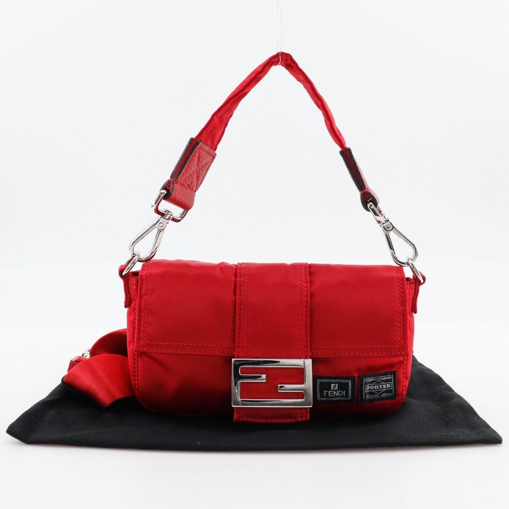 Fendi Mamma Bucket Porter Collaboration Shoulder Bag 7AS138 2WAYShoulder Red Nylon Women Used