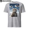 Funny Cat Selfie with Aliens Unisex T-Shirt | Sci-Fi Tee | UFO Humor