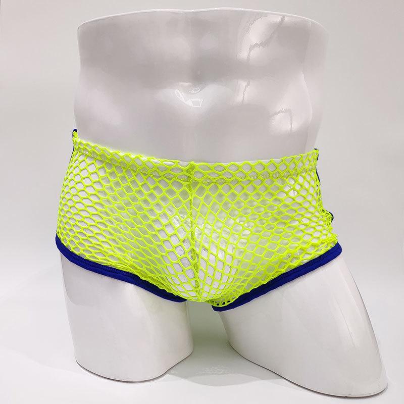 Men's Low Waist Mesh Breathable Boxer Briefs - Transparent & Youthful Design