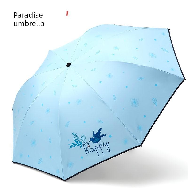 Paradise Umbrella Sun Protection UV Protection Umbrella Female Sun Umbrella Goddess Black Glue Fresh Dual-Use Sun Umbrella Foldable