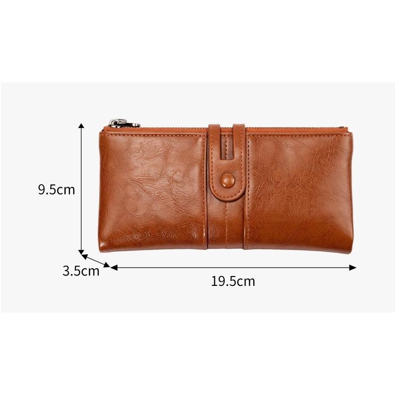 Anti-magnetische portemonnee Dames Retro Portemonnee met rits Grote capaciteit Lange portemonnee