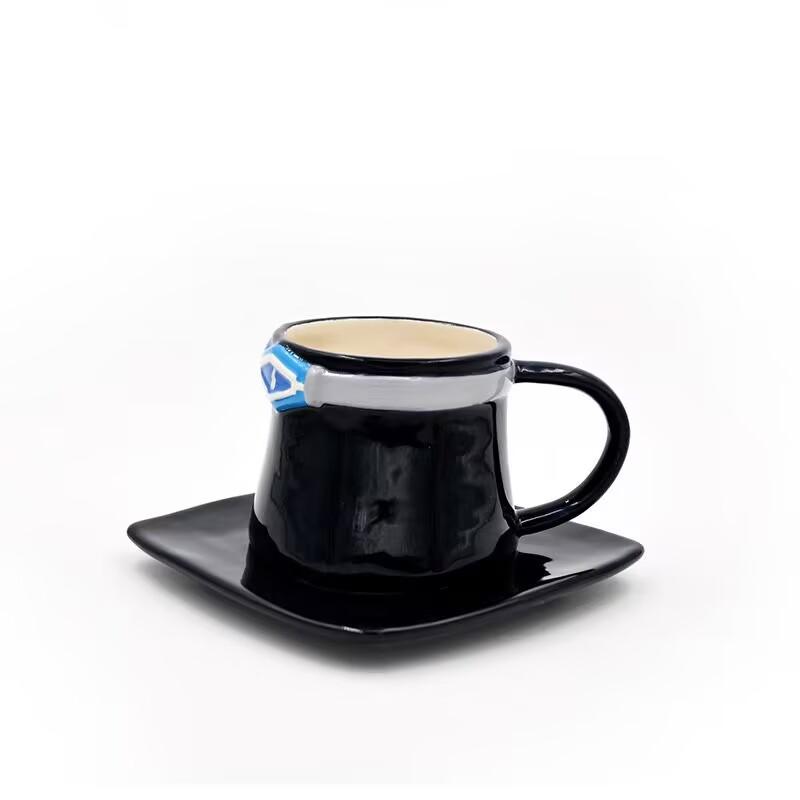 Factory Direct L Anime Straw Hat Ceramic Bowl With Chopsticks And Spoon Hat Shaped Coffee Cup Luffy Ceramic Mug 401-500ml чёрный