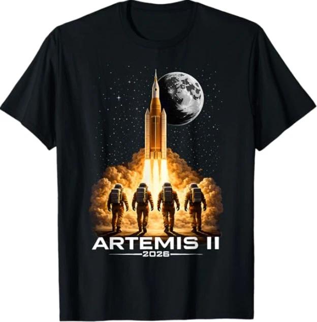 Artemis Launch to The Moon Astronaut Explorer T-Shirt S