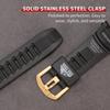 Casio Protrek Unisex Watch 18mm Replacement Resin PRG-130-1V PRW-1500-1V PRW-1500J-1 PRW-1500J-1 – Accessory, Strap, 21mm, Black/Medium/Gold