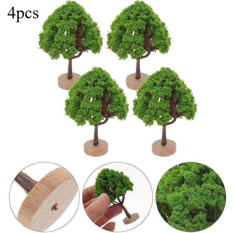 

4pcs Model Tree Miniature Tree Model Tree with Base Train Landscape Building Tree DIY Crafts Miniatures Home Office Decoration