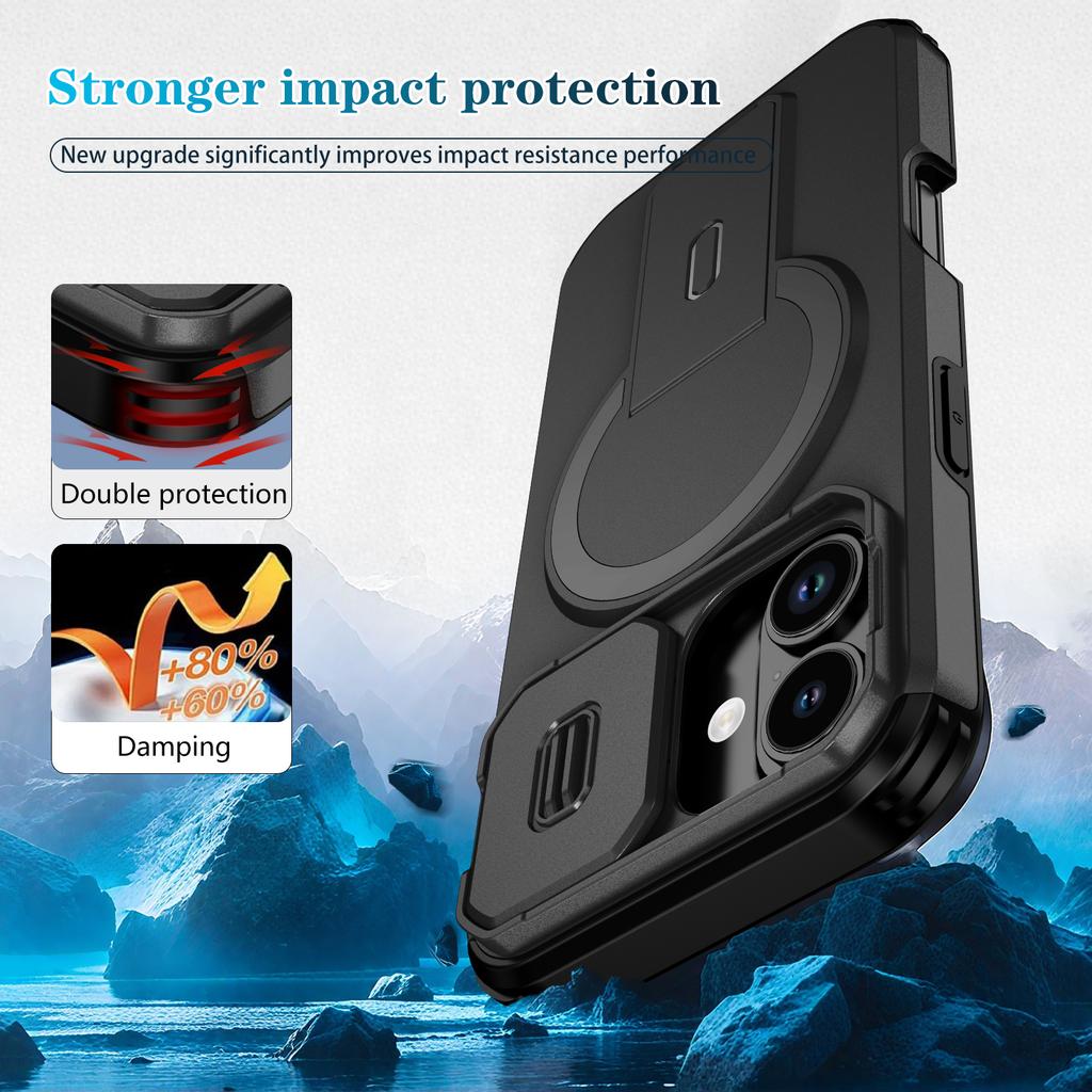 Stand Protective Back Cover Case for Iphone 17 Pro Max Air 16 16e Plus Pro Hard Cover for Iphone 17 for Iphone17