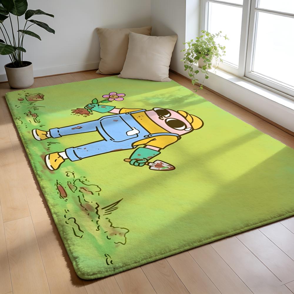 Floor Mat Soft Flannel Rug Non-Slip Absorbent Mat for Bathroom Bedroom Home Decor Anime Cute K-ketnipzS