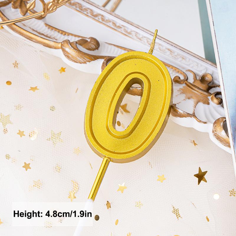 Golden Birthday Candles 0-9 Digital Cake Topper Number Wedding Cakes Dessert Decor Party Supplies Accessories