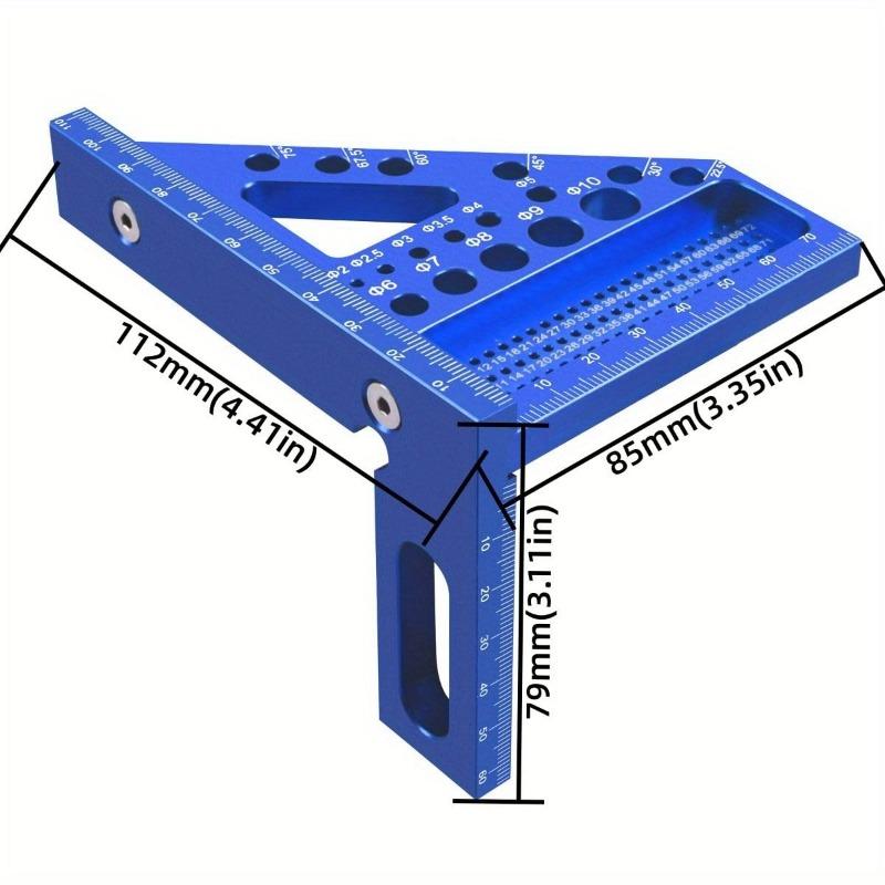 Woodworking Square Protractor Miter Triangular Ruler with Dowel Pins High Precision Layout Measuring Tool for Engineer Carpenter
