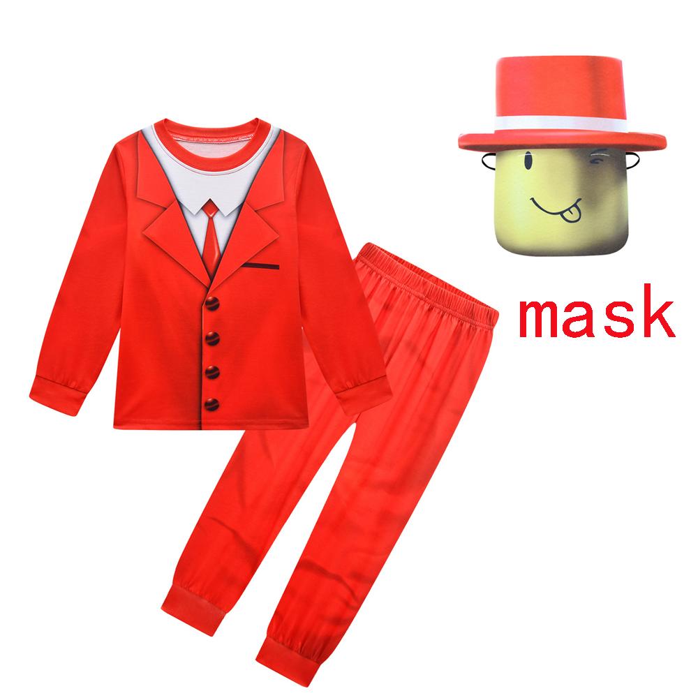Kids Pocket Devs VR Game Costume Cosplay Red Suit Man ROB Hoodie Pants Clothing Set Bos Girls Halloween Party Suit Birthday Gift 110cm
