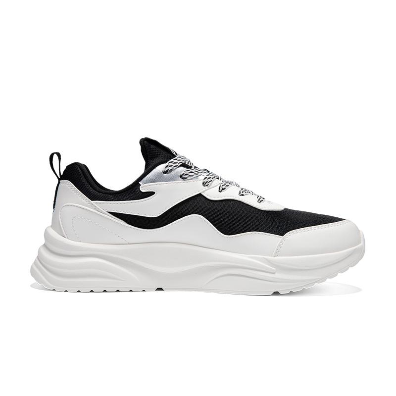 Hongxing Erke Comfortable Versatile Fashion Shock Absorbing Wear Resistant Breathable Low Top Casual Shoes Men Sneakers Black White 51125102540-003