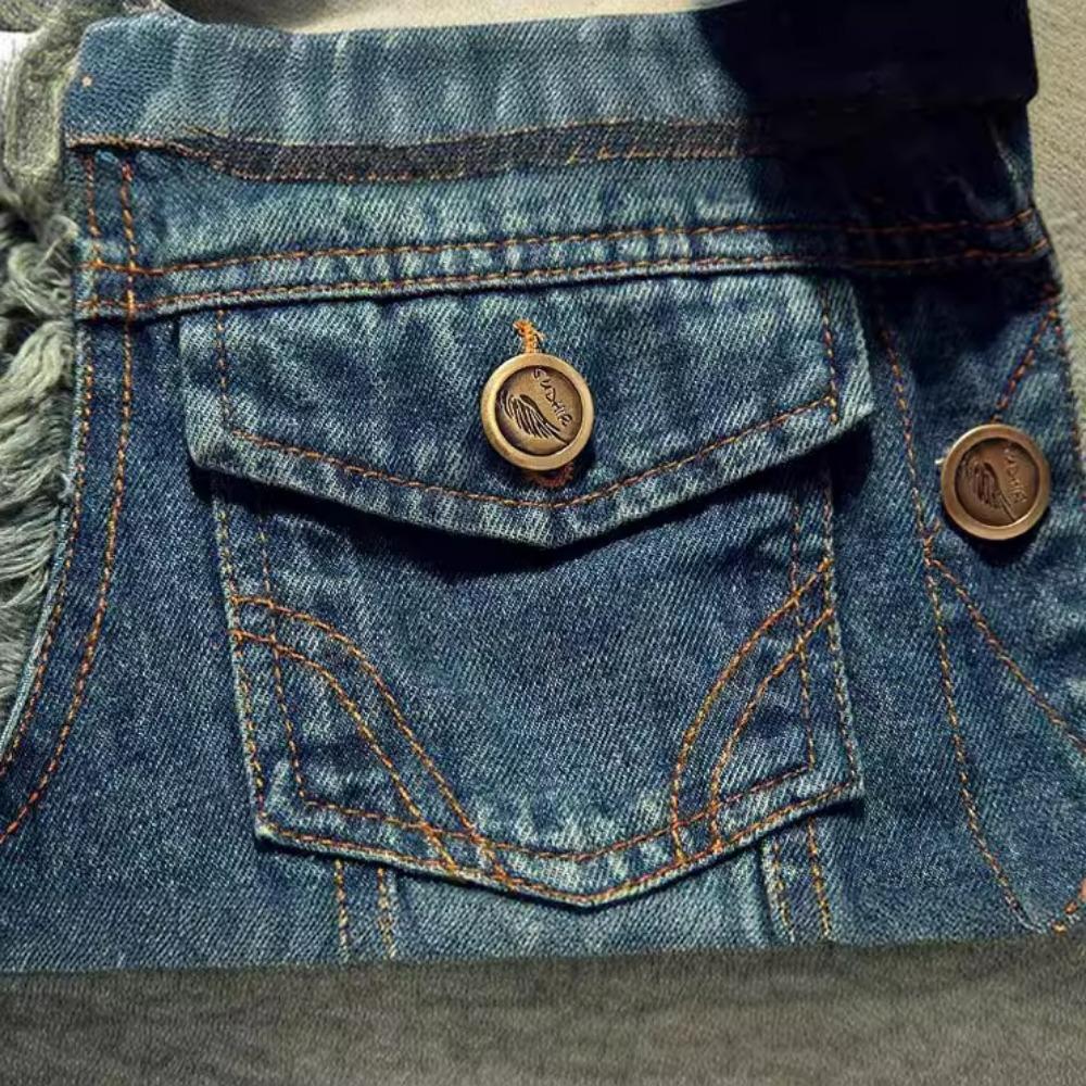 New Spring Autumn Vintage Design Men's Denim Vest Male Black Sleeveless Jackets Men Hole Jeans Waistcoat 6XL