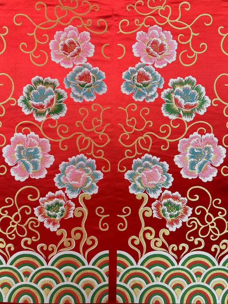 100x150cm Phoenix Tibetan Satin Imitation Brocade Fabric DIY Cheongsam Dress Fabric Double Phoenix Butterfly Dress Fabric
