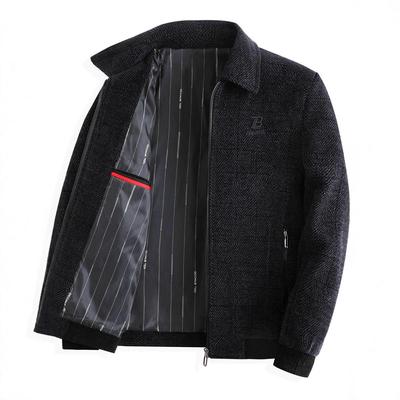 Dad’s Chenille Cotton Jacket - Middle-aged Men's Winter Coat with Velvet Lining