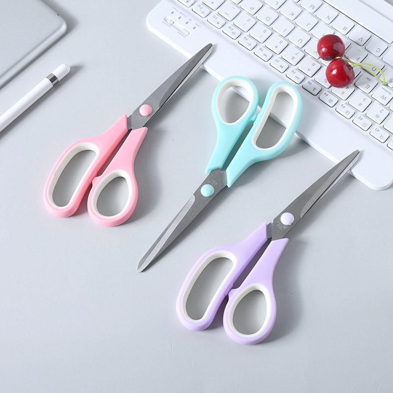 Macaron Colored Stationery Scissors: Large & Small for Student Art, Craft & Office Use