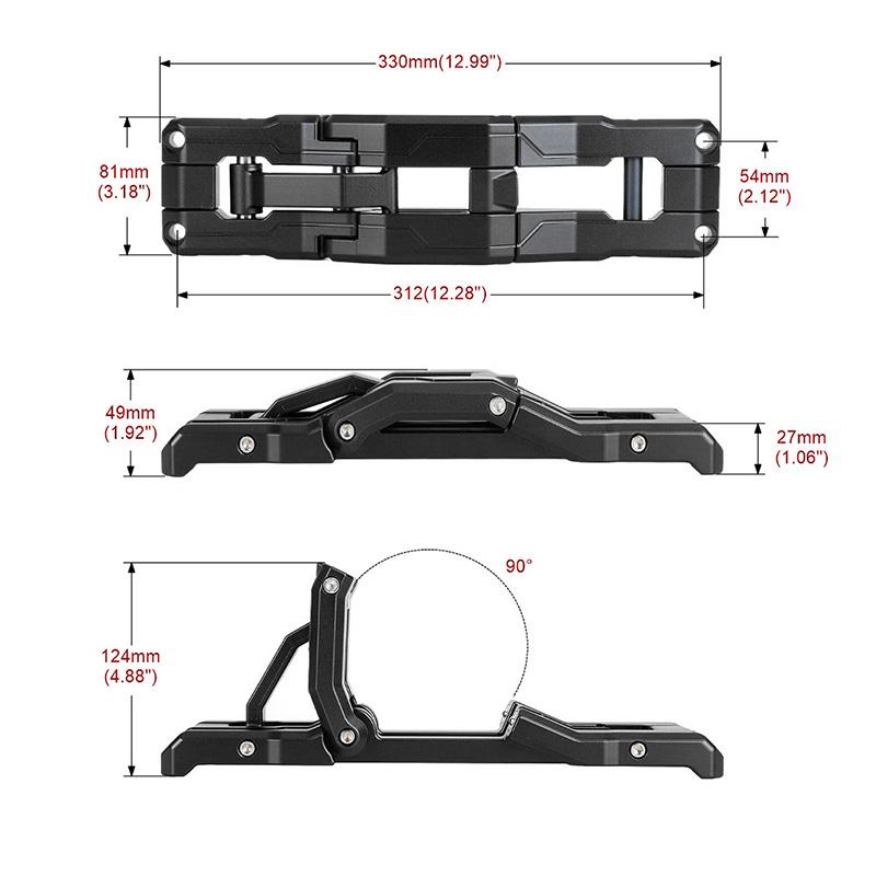 For Jeep Wrangler 2007-2018 JK JKU 2018-2020 JL JLU Door Hinge Step Aluminum Folding Foot Pedal Car Accessories