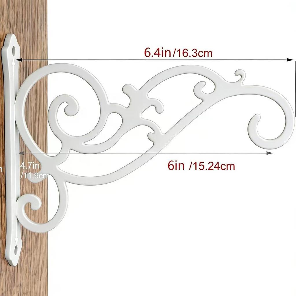 Wrought Iron Wall-Mounted Flower and Wind Chime Hanger