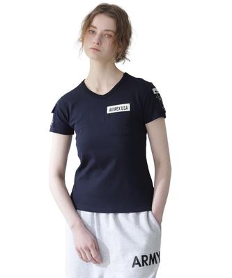 Women's FATIGUE V-NECK T-SHIRT S 783-0932002 Navy