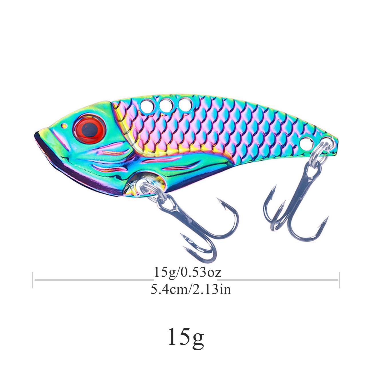 

1 шт. красочная чешуйчатая металлическая рыболовная приманка VIB Blade Bait для окуня / судака / форели, 5 / 7 / 10 / 15 / 20 г жесткая пресноводная приманка для соленой воды 15g