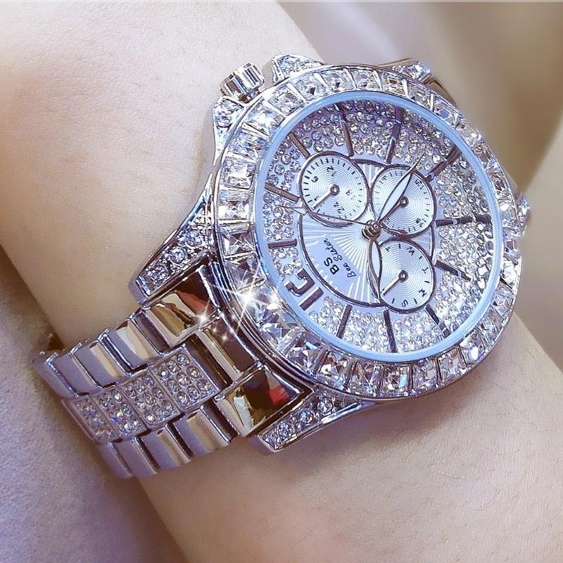 silver rhinestone watch