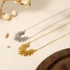 Wind Simple Sunflower Titanium Steel Women'S Choker Necklace Radial Pattern Stainless Steel Necklace
