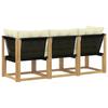 Outdoor Center and Corner Sofa with Cushions 3 Piece Set White
