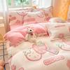 Snowflake Velvet Four-piece Quilt Set Milk Velvet Four-piece Double Quilt Sheet Bed Sheet Machine Washable