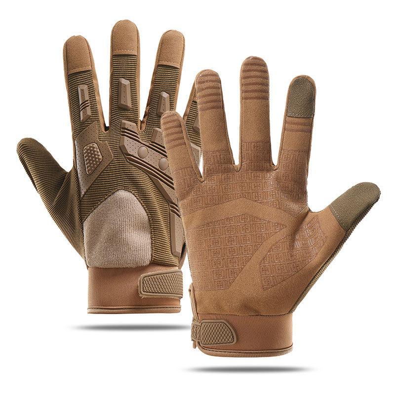 Tactical Gloves Men's Outdoor Rock Climbing Training Anti-slip Rubber Protective Finger Exposed Microfiber Leather Cycling Gloves