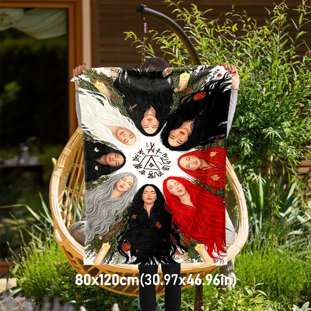 

1PC Wicca WitchcraftOutdoor Flannel Blanket - Soft Plush Decor for Picnics, camping, Bedroom, Playroom, Office, or Lunch Break 1288A 80x120cm(31x47inch)