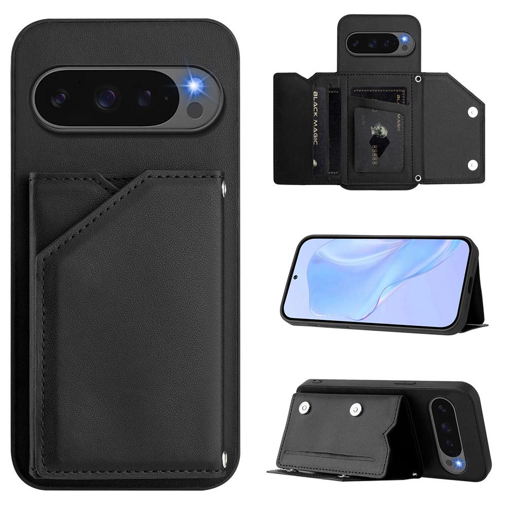 Card Holder Back Case For Google Pixel 8 9 10 Pro XL 8A 9A Magnetic Button-Flip Leather Wallet Cover Nothing Phone 3A 2A 2 Pro 1