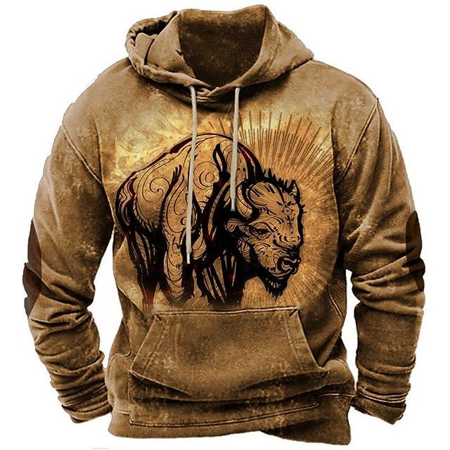 Hanorace pentru bărbați Y2k Golf Camping Casual cowboy cu mânecă lungă Hanorace la modă de toamnă 3d imprimate cu glugă vacanță largi supradimensionate