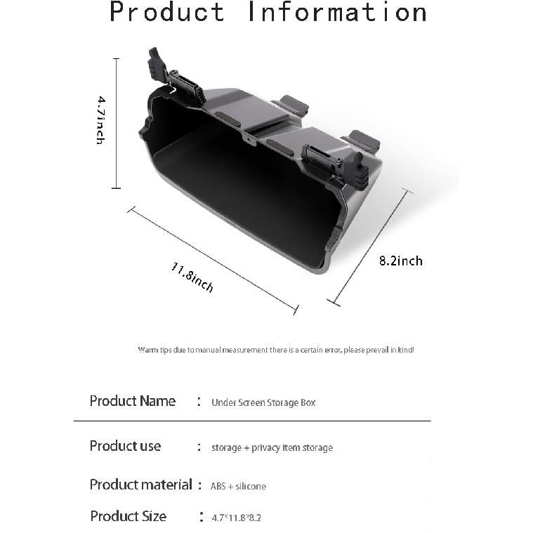 Topfit Under Screen Organizer For Tesla Model 3/Y Center Console Storiage Box Tray For Tesla Model Y(Juniper) And Model 3(Highland) Accessories -2026