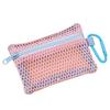 Transparent Mesh Makeup Bag Stylish Portable Cosmetic Pouch With Zipper Flat Design For Toiletries And Makeup Storage