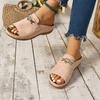 Large Fish Mouth with Metal Accessories, Rocking Line Shoes, 2025 Summer New Beach Open Toe Sandals for Women