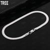 925 Sterling Silber 4mm Flaches Poliertes Schlüsselbeinarmband - Exquisites Geschenk Schmuck