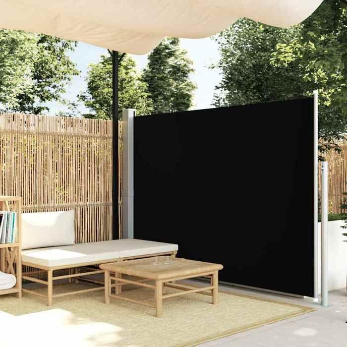 VidaXL Auvent Latéral Rétractable 160x500 cm Noir Jardin Terrasse Balcon Store 45460