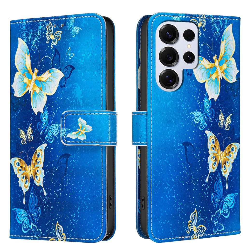 For Samsung Galaxy S25 Ultra Case Wallet Stand Pattern Printing Phone Leather Cover