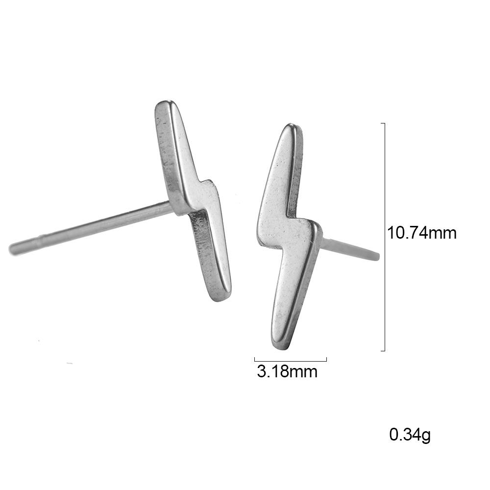 My Shape Fashion Lightning Earrings Women Men Hiphop Hoop Earring Stainless Steel Gold Punk Jewelry Party Ear Accessories