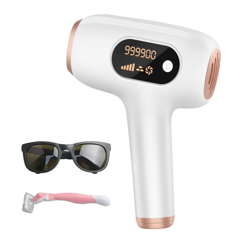 Painless IPL Hair Removal Device with Cooling for Whole Body 5 Output Birthday Includes Japanese Safety and Shaver Function, 900,000 Flashes, Use,