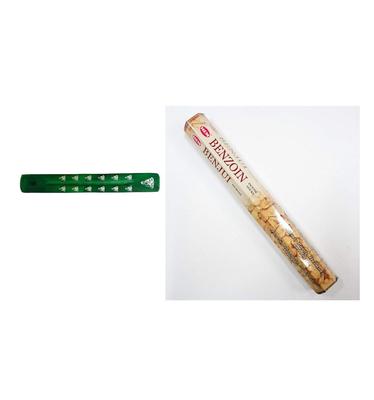 Weihrauch Benzoe 6 Schachteln x 20 Stück Indien Original HEM + Kostenloser grüner Räucherstäbchenhalter